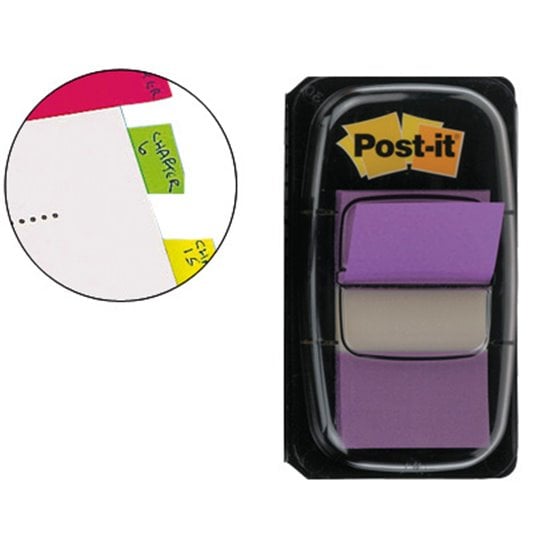 Banderitas Separadoras 680-8 Violeta Dispensador De 50 Unidades