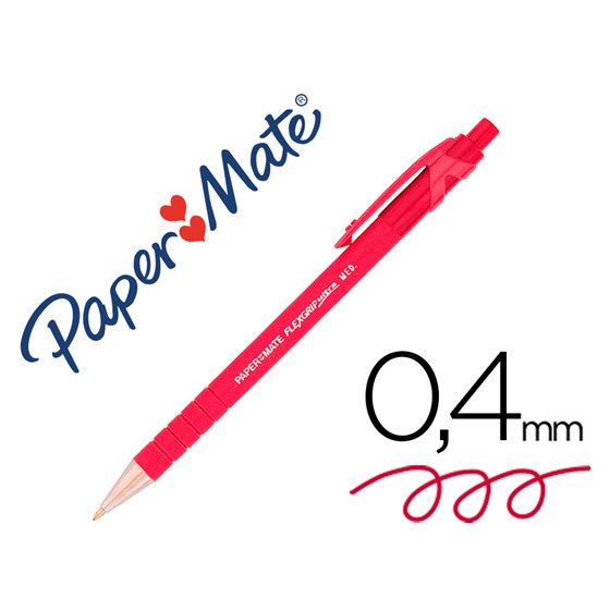 Boligrafo Flexgrip Retractil Rojo
