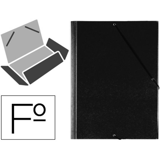 Carpeta Gomas Solapas Plastico Saro Folio Negra