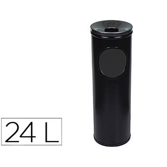 Cenicero Papelera Redondo 401 Negro Metalico 66X21,5 Cm