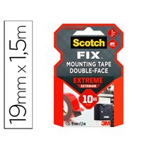 Soporte Adhesivo Cinta Scotch Doble Cara Superresintente 1,5 Mt X 19 Mm