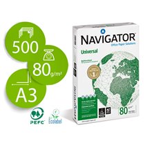 Papel Fotocopiadora Navigator Din A3 80 Gramos Papel Multiuso Ink-Jet Y Laser Paquete De 500 Hojas