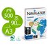 Papel Fotocopiadora Navigator Din A3 90 Gramos Papel Multiuso Ink-Jet Y Laser Paquete De 500 Hojas