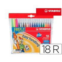 Rotulador Stabilo Trio A-Z Caja De 18 Unidades Colores Surtidos