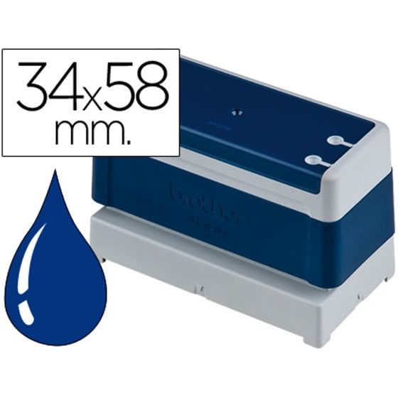 Sello Automatico Brother 34 Mm X 58 Mm Azul