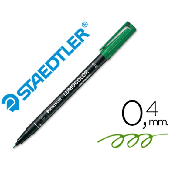 Rotulador Staedtler Lumocolor Retroproyeccion Punta De Fibra Permanente 313-5 Verde Punta Super Fina Redonda 0.4 Mm