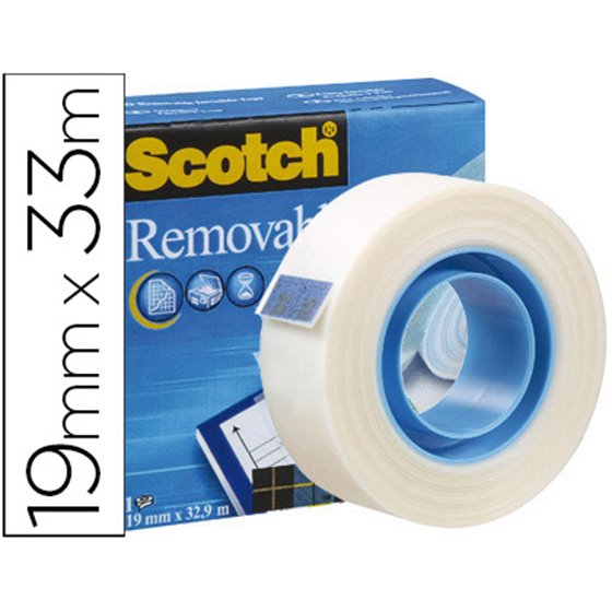 Cinta Adhesiva Scotch Magic Invisible Removible 33 Mt X 19 Mm