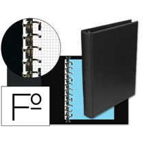 Carpeta Multifin Alfa 3005-M 16 Anillas 25 Mm Plastico Folio Negro