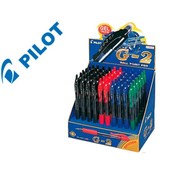 Boligrafo Pilot G-2 Tinta Gel Retractil Sujecion De Caucho Expositor De 60 Unidades