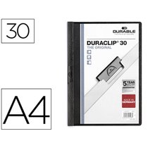 Carpeta Duraclip Dossier Pinza Lateral Negro Capacidad 30 Hojas