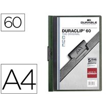 Carpeta Duraclip Dossier Pinza Lateral Verde Oscuro Capacidad 60 Hojas