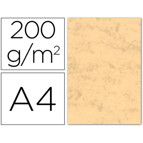 Cartulina Marmoleada Din A4 200 Gr. Ocre Paquete De 100 H