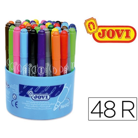 Rotulador Jovi Maxi 13 Mm Bote De 48 Unidades 12 Colores4 Unidades De Cada Color