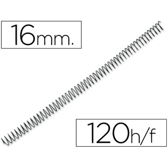 Espiral Metalico Yosan Negro Paso 64 5:1 16 Mm Calibre 1,20 Mm