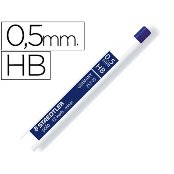 Minas Staedtler Grafito 0,5 Mm Hb Polo 257 Tubo Con 12 Minas