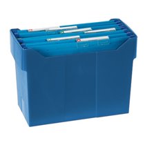 Soporte Sobremesa Carpetas Colgantes Azul De Poliestireno Para Formato Din A4 Capacidad 20 Carpetas