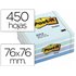 Bloc De Notas Adhesivas Quita Y Pon Post-It 76X76 Mm Cubo Color Azul Pastel 450 Hojas