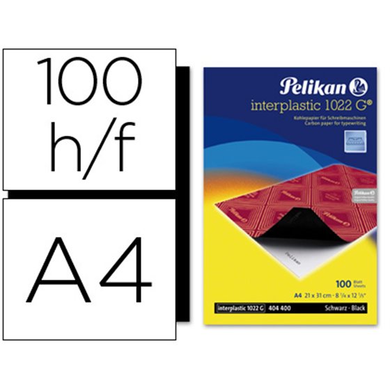 Papel Carbon Pelikan Negro Interplastic Din A4 Caja De 100 Hojas