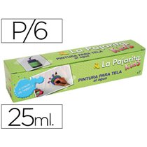 Pintura Para Tela La Pajarita Kids 25 Ml Caja De 6 Unidades Colores Surtidos + Pincel