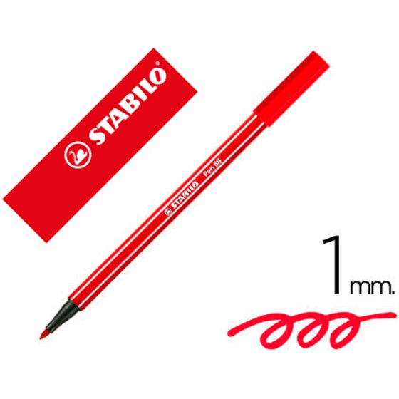 Rotulador Stabilo Acuarelable Pen 68 Rojo Carmin 1 Mm