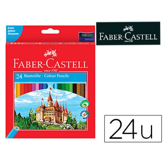 Lapices De Colores Faber-Castell C/ 24 Colores Hexagonal Madera Reforestada