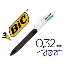 Boligrafo Bic Cuatro Colores Con Grip Colore Negro Punta 1,3 Mm