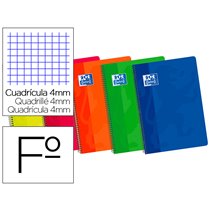 Bloc Espiral Oxford Cartoncillo Folio 80 Hojas Cuadros 4 Mm