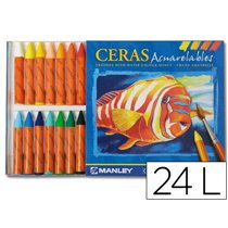 Lapices Cera Manley Acuarelable Caja De 24 Unidades Colores Surtidos