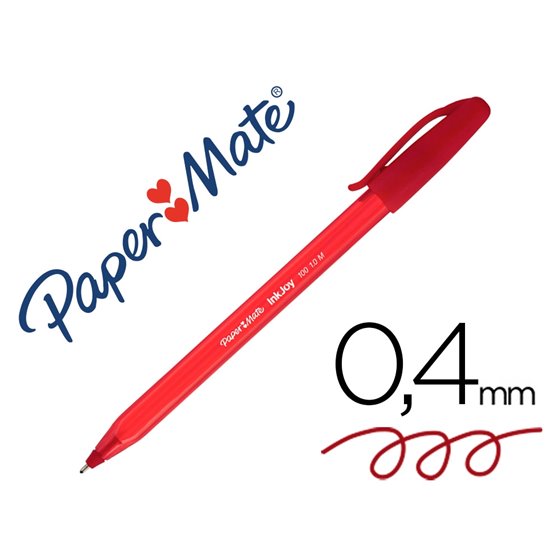Boligrafo Paper Mate Inkjoy 100 Punta Media Trazo 1Mm Rojo