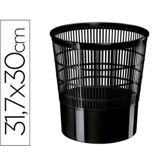 Papelera Plastico Cep Ecoline Rejilla Negra 16 Litros 30X30X31,7 Cm