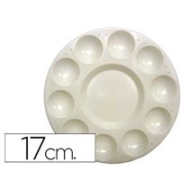 Paleta Plastico Artist Circular Con 10 Huecos Tamaño 17Cm