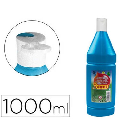 Tempera Liquida Jovi Escolar 1000 Ml Azul Cyan