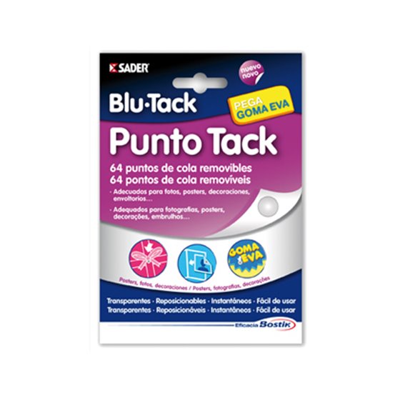 Sujetacosa Masilla Bostik Blu Tack Punto De Cola Removible Blister De 64 Unidades