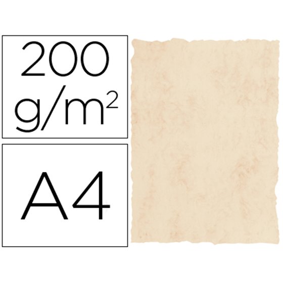 Papel Pergamino Din A4 200 Gr Color Marmol Beige Paquete De 25 Hojas