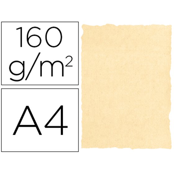 Papel Pergamino Din A4 160 Gr Color Pergamino Crema Paquete De 25 Hojas