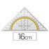 Escuadra Liderpapel Geometria 16 Cm Plastico Cristal Con Pestaña De Sujeccion