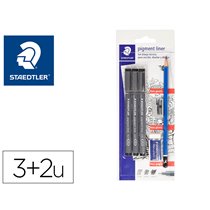 Rotulador Staedtler Calibrado Micrometrico 308 Negro Blister De 3 Und + Goma Lapiz Y Sacapuntas De Regalo