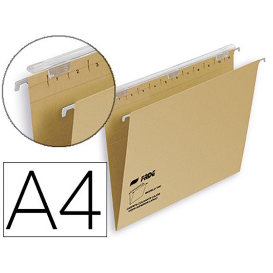 Carpeta Colgante Fade Tiki Din A4 Visor Superior 290 Mm Efecto Lupa Kraft Eco 230 G/M Lomo V