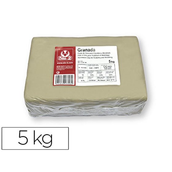 Pasta De Modelar Sio-2 Gres Granada Para Escultura Y Modelado Paquete De 5 Kg