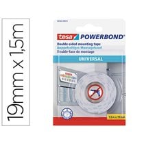 Cinta Adhesiva Tesa Doble Cara Powerbond Universal Uso Interior 1,5 M X 19 Mm