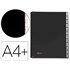 Carpeta Clasificadora Fuelle Pardo Carton Compacto Folio 12 Departamentos Visor Doble Personalizables Color Negro