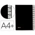 Carpeta Clasificadora Fuelle Pardo Carton Compacto Folio 24 Departamentos Visor Doble Personalizables Color Negro