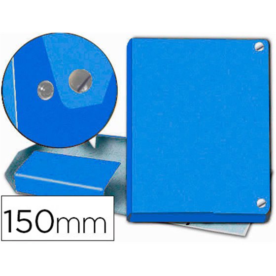 Carpeta Proyectos Pardo Folio Lomo 150 Mm Carton Forrado Azul Con Broche
