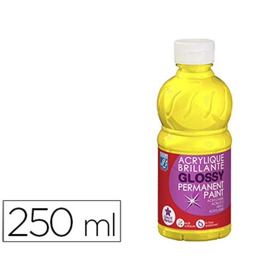 Pintura Acrilica L&B Brillo Amarillo Primario Bote De 250 Ml