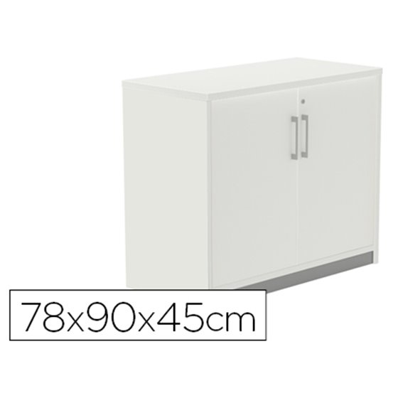 Armario Rocada Con Un Estante Y Dos Puertas Enteras Serie Store 78X90X45 Cm Acabado Aw04 Aluminio/Blanco