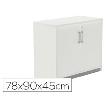 Armario Rocada Con Un Estante Y Dos Puertas Enteras Serie Store 78X90X45 Cm Acabado Aw04 Aluminio/Blanco