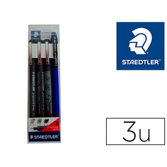 Rotulador Staedtler Calibrado Micrometrico Negro Bolsa De 3 Unidades 0,2 -0,4- 0,8 Mm + Portaminas 777 Regalo