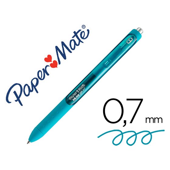 Boligrafo Paper Mate Inkjoy Retractil Gel Pen Trazo 0,7 Mm Verde Azulado