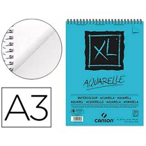 Bloc Dibujo Acuarela Canson Xl Aquarelle Grano Fino Din A3 Microperforado Espiral 29,7X42 Cm 30 Hojas 300 Gr