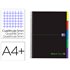 Cuaderno Espiral Oxford Ebook 5 Tapa Extradura Din A4+ 100 H Con Separadores Cuadricula 5 Mm Black'N Colors Verde